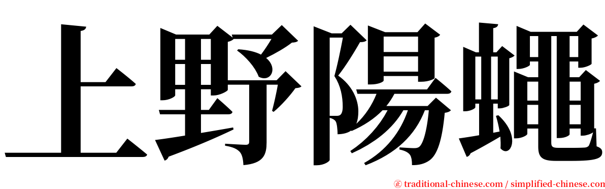 上野陽蠅 serif font