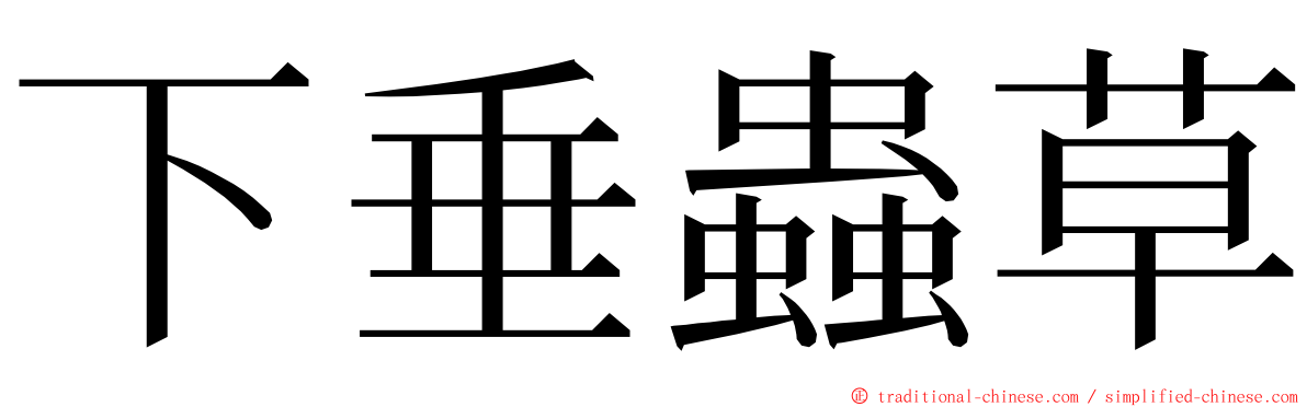 下垂蟲草 ming font