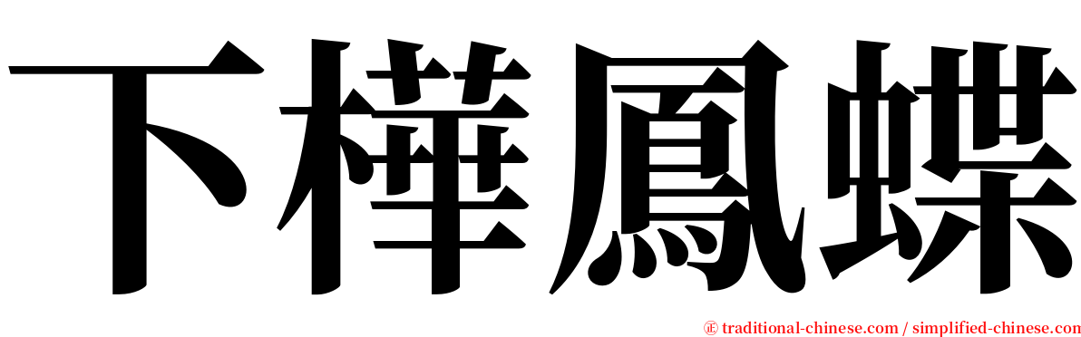 下樺鳳蝶 serif font