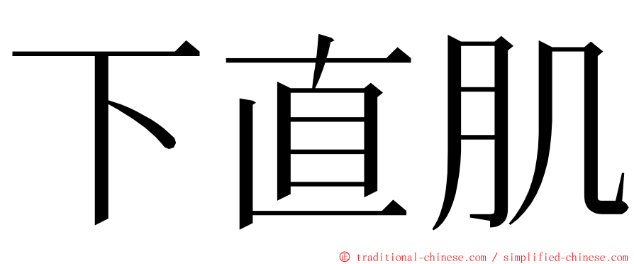 下直肌 ming font