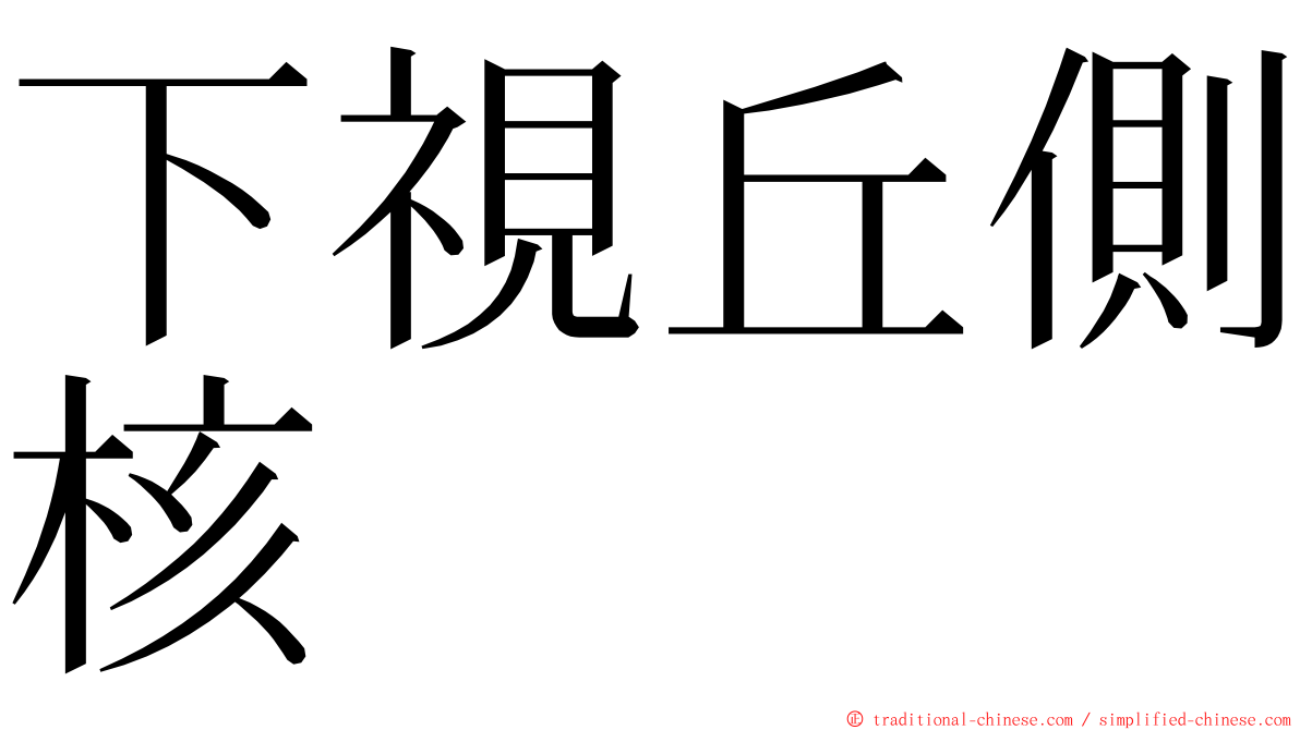 下視丘側核 ming font