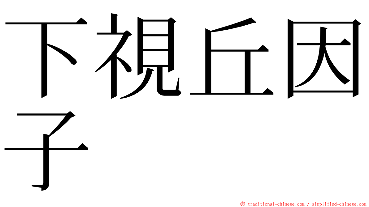 下視丘因子 ming font