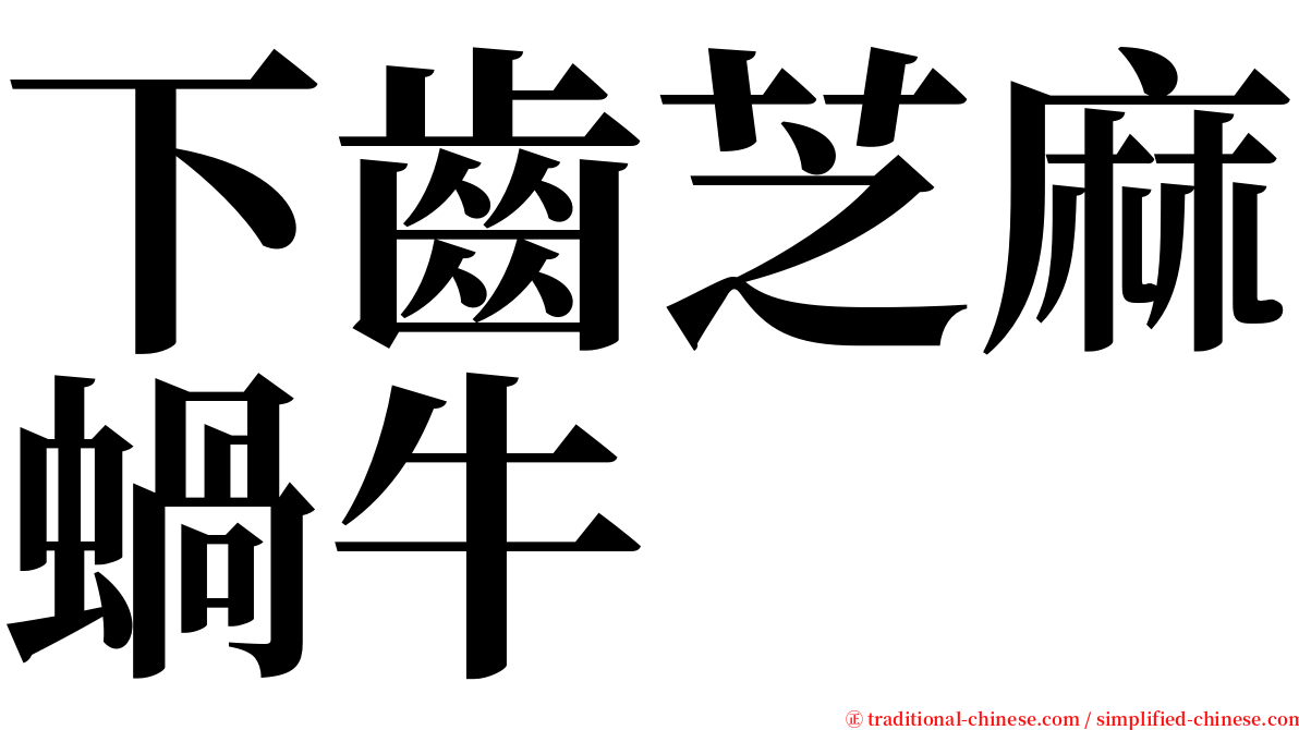 下齒芝麻蝸牛 serif font