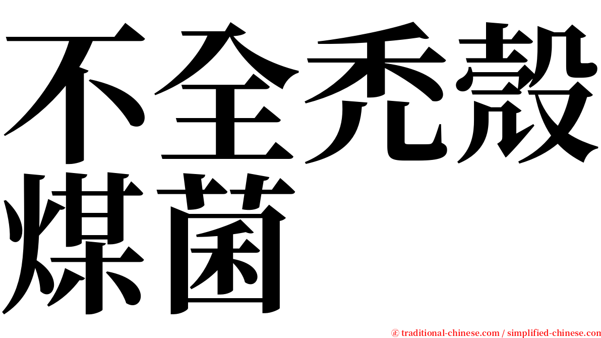 不全禿殼煤菌 serif font