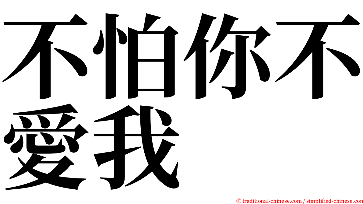 不怕你不愛我 serif font