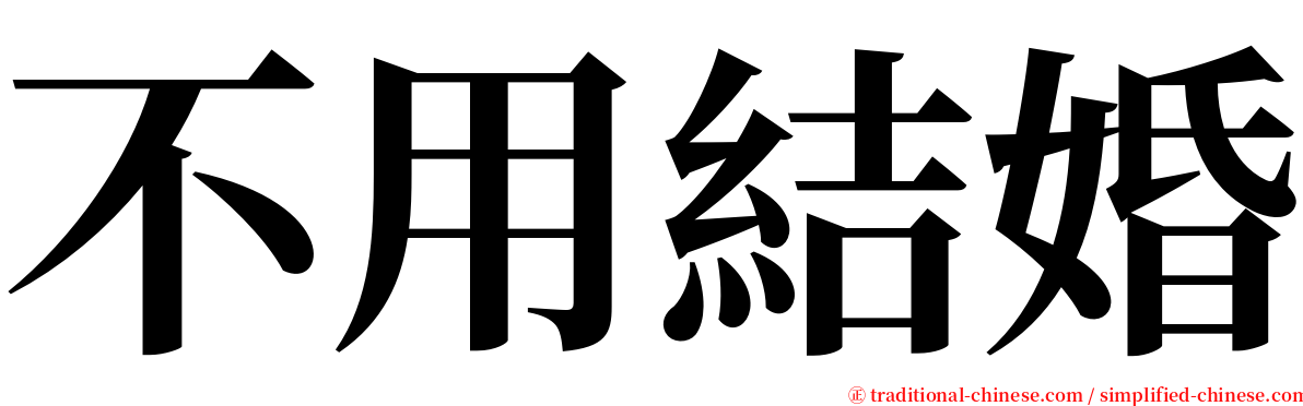 不用結婚 serif font