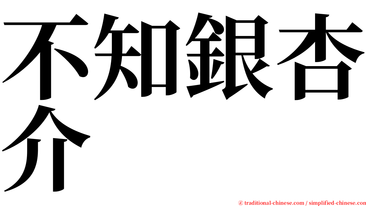 不知銀杏介 serif font