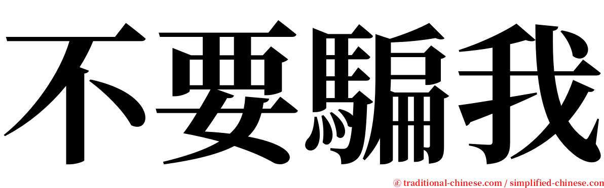 不要騙我 serif font