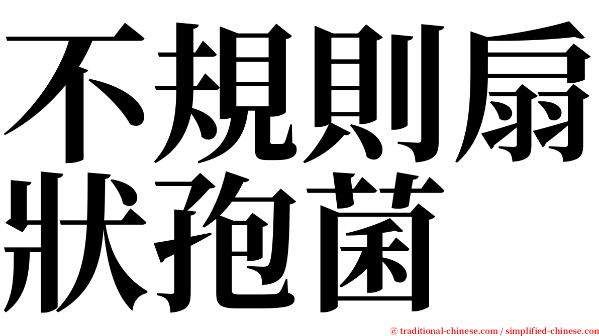 不規則扇狀孢菌 serif font