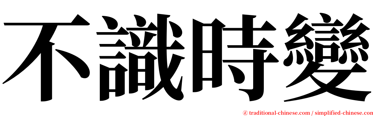 不識時變 serif font