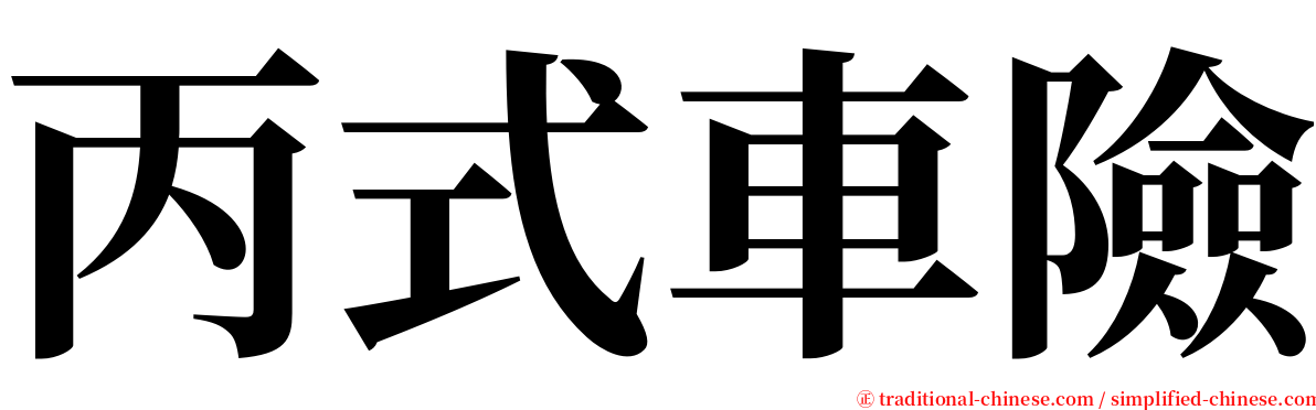 丙式車險 serif font