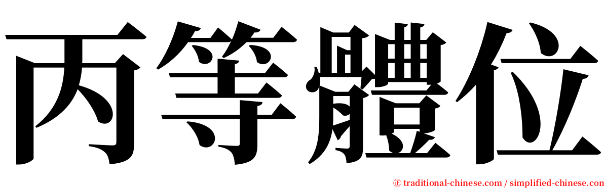 丙等體位 serif font