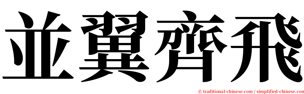 並翼齊飛 serif font