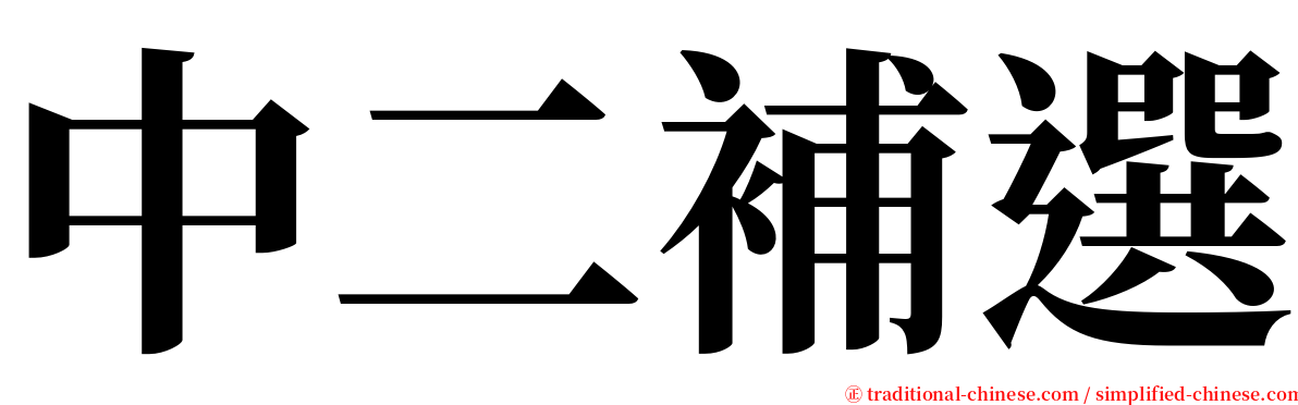 中二補選 serif font