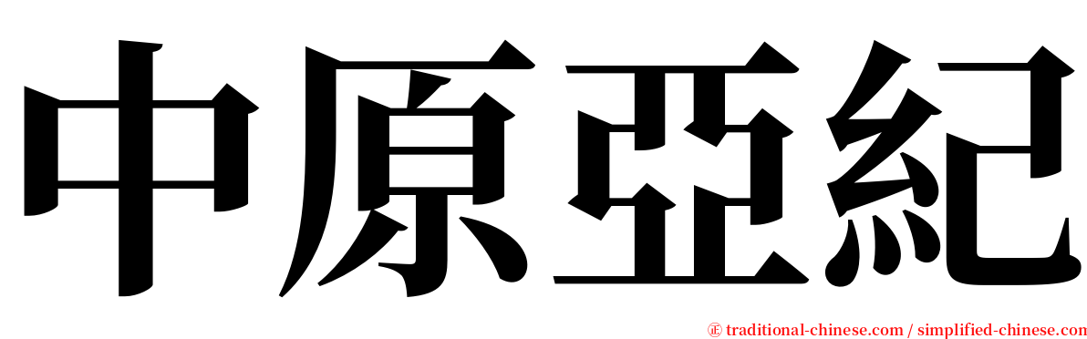 中原亞紀 serif font