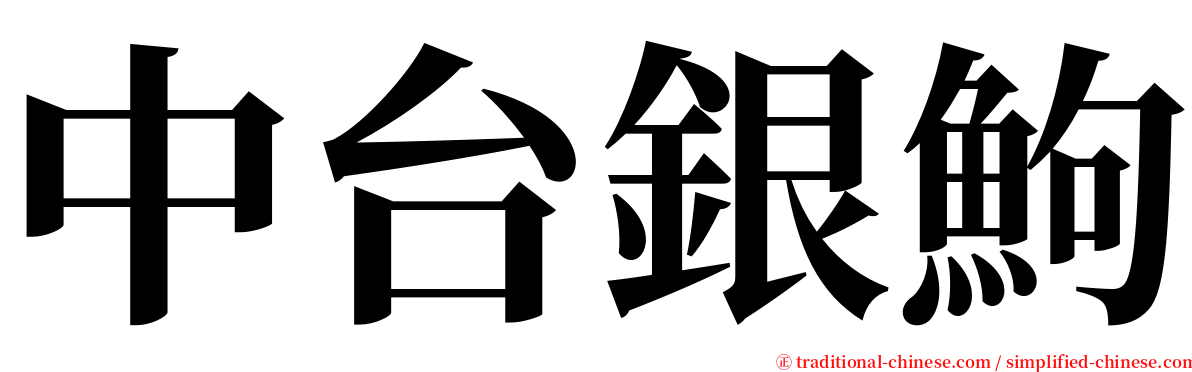 中台銀鮈 serif font