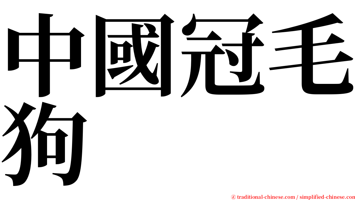 中國冠毛狗 serif font