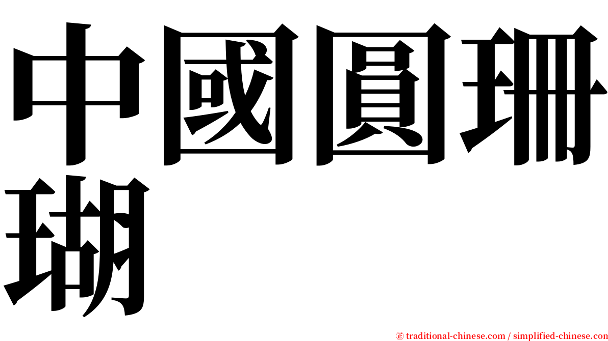 中國圓珊瑚 serif font