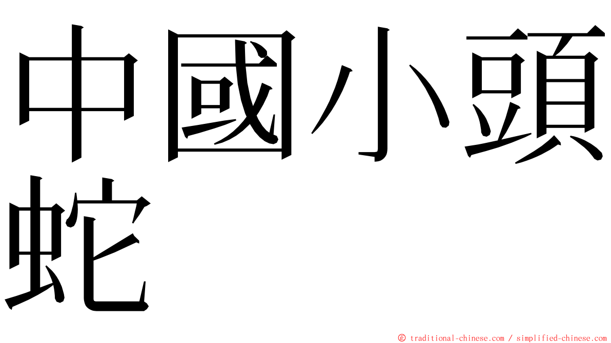 中國小頭蛇 ming font