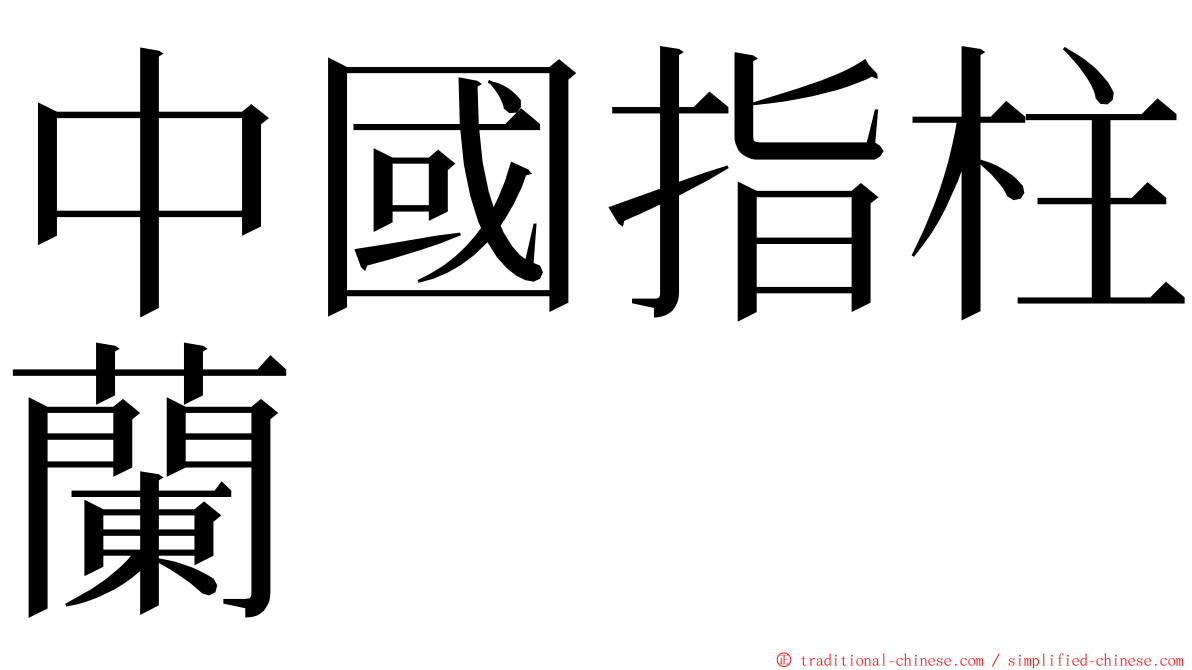 中國指柱蘭 ming font