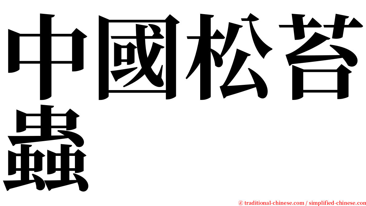 中國松苔蟲 serif font