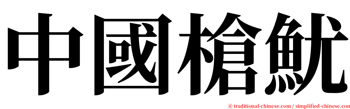 中國槍魷 serif font