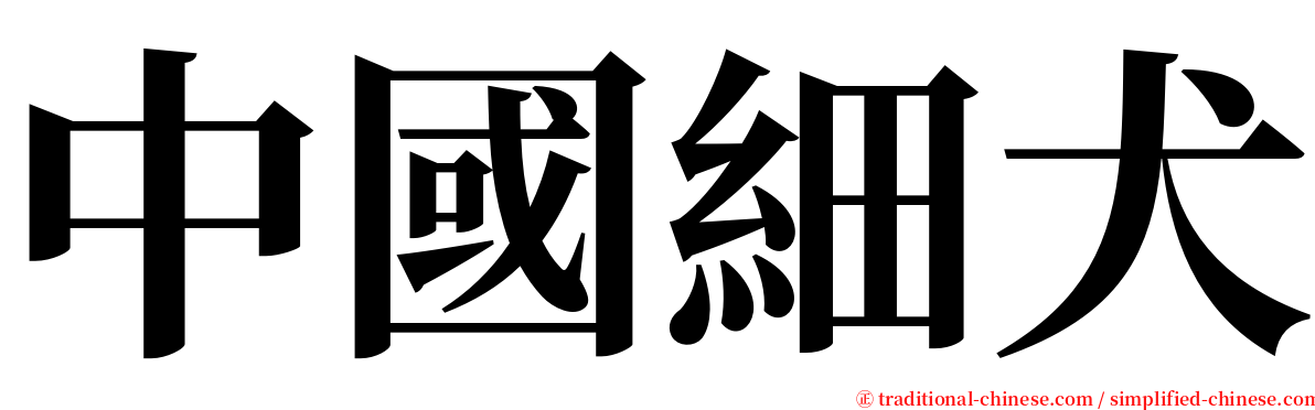 中國細犬 serif font