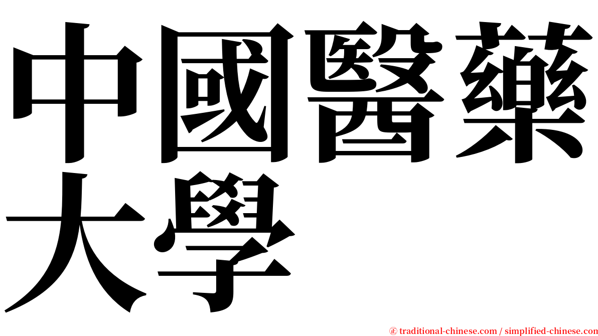 中國醫藥大學 serif font