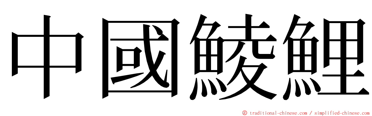 中國鯪鯉 ming font