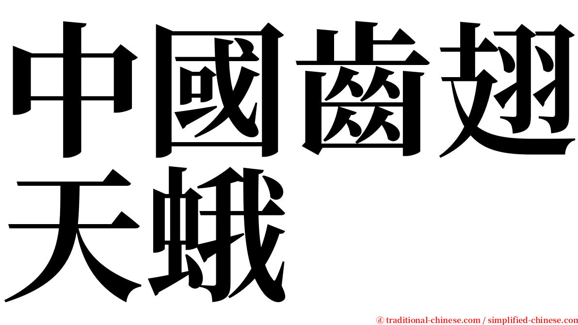 中國齒翅天蛾 serif font