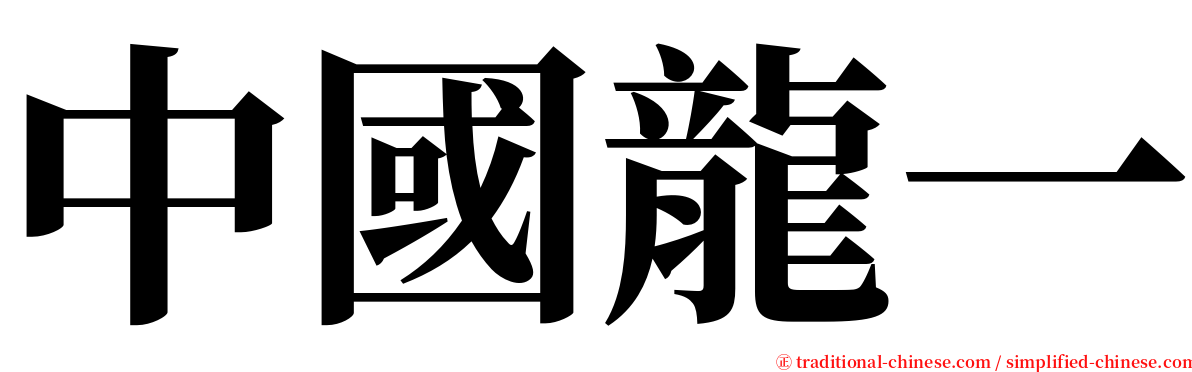 中國龍一 serif font
