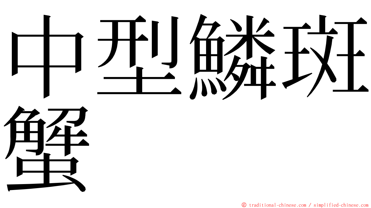 中型鱗斑蟹 ming font