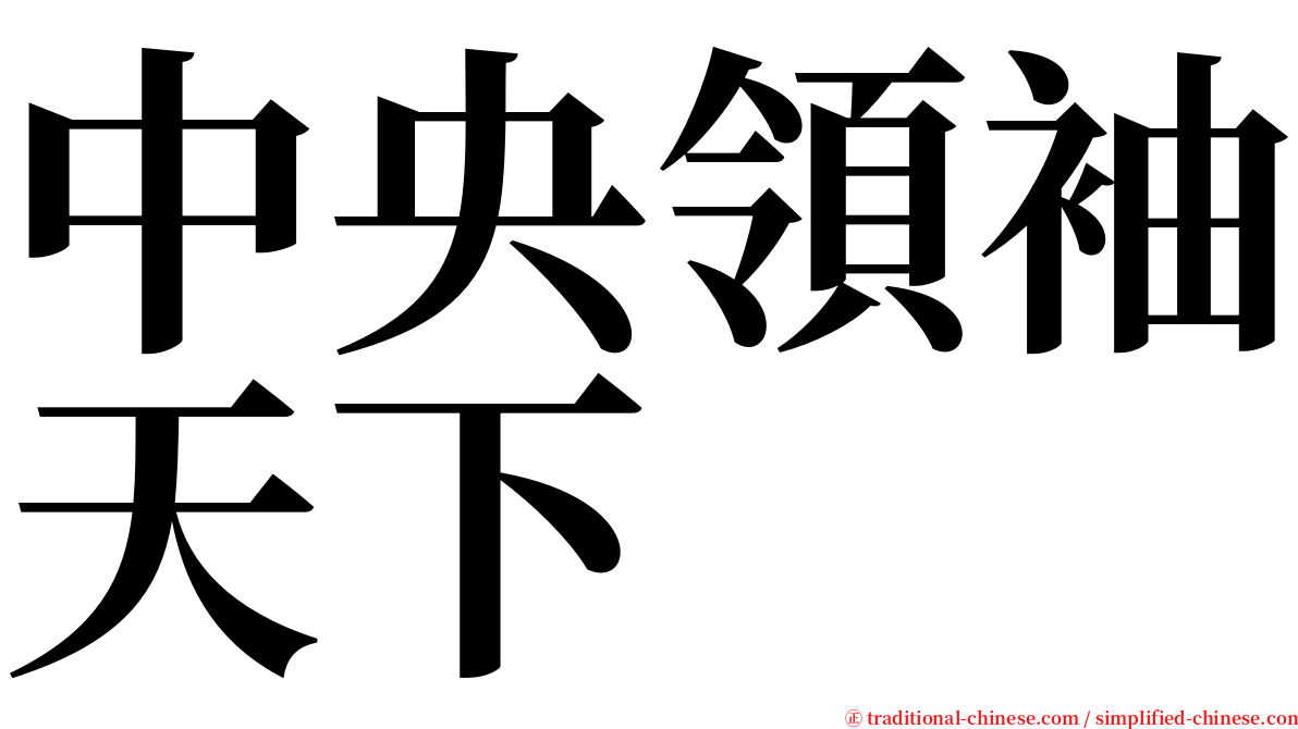 中央領袖天下 serif font