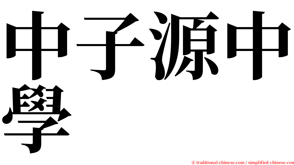 中子源中學 serif font
