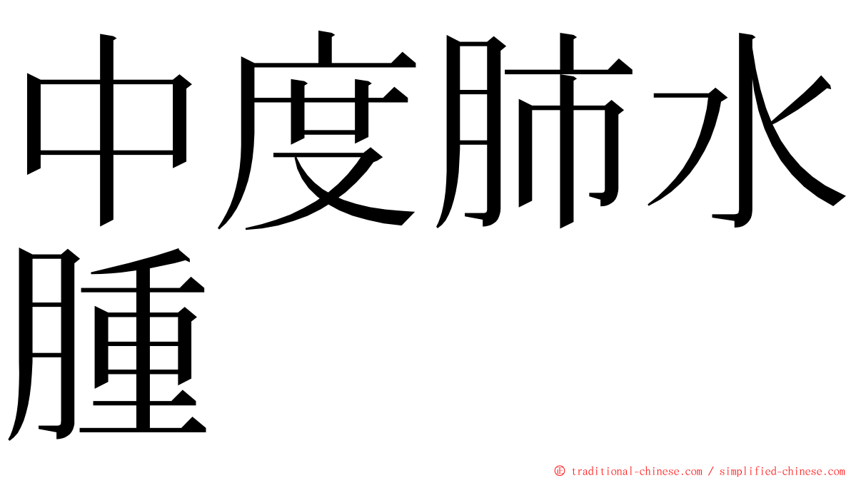 中度肺水腫 ming font