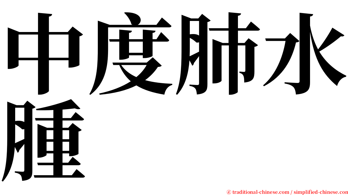 中度肺水腫 serif font