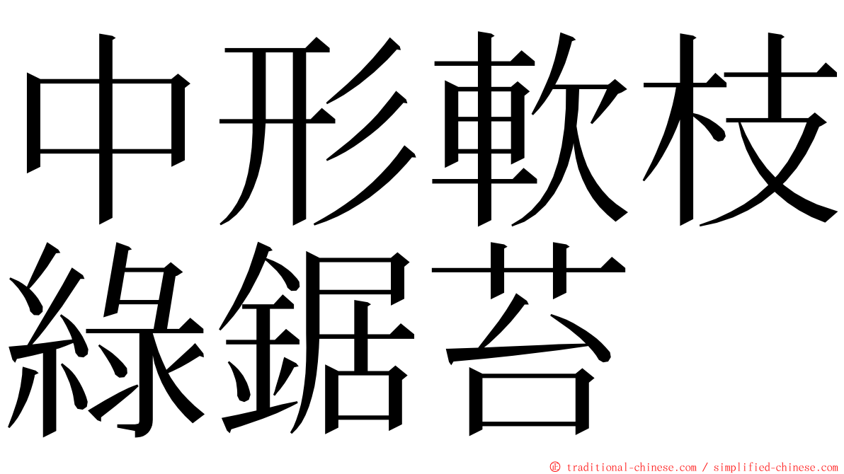 中形軟枝綠鋸苔 ming font