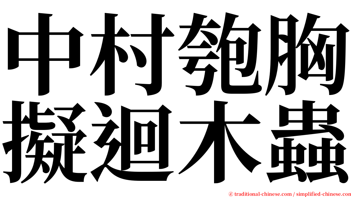 中村匏胸擬迴木蟲 serif font