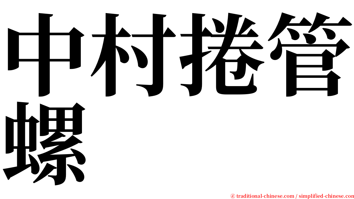 中村捲管螺 serif font