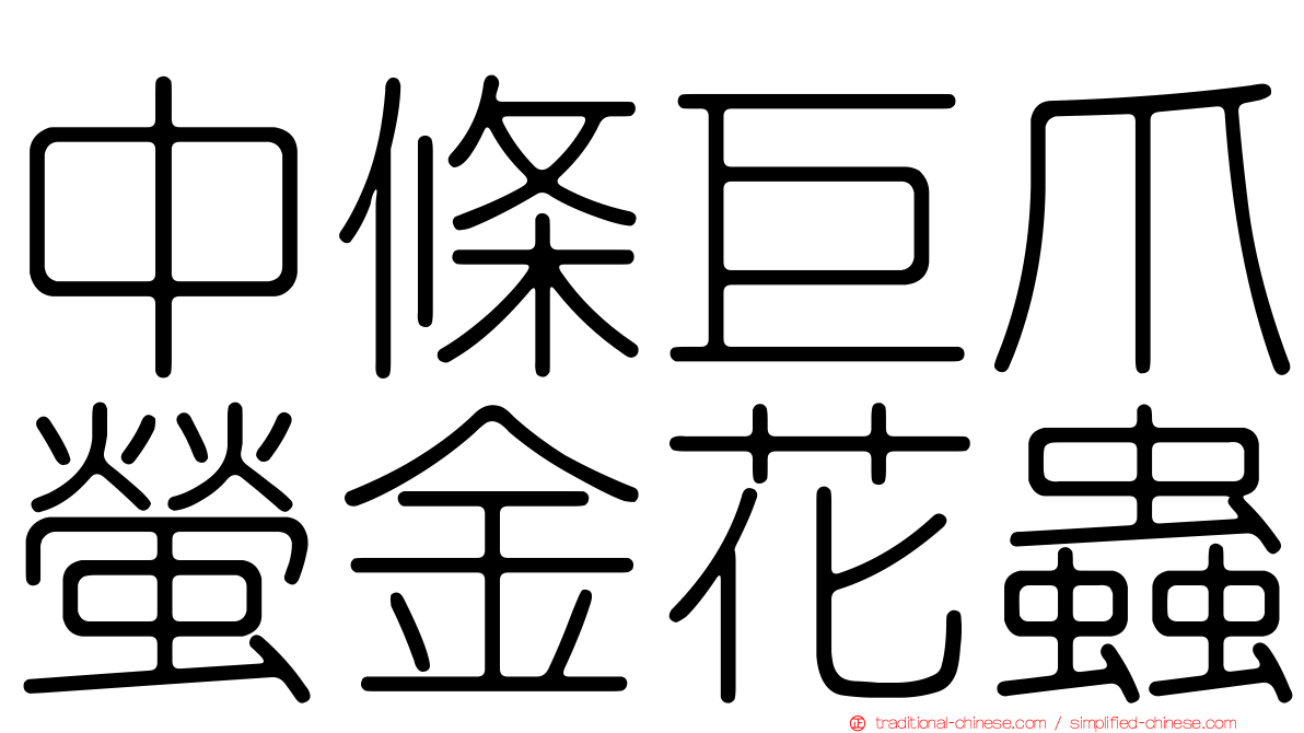 中條巨爪螢金花蟲