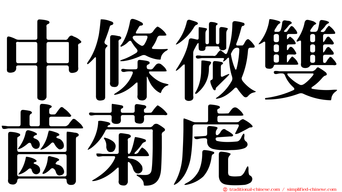 中條微雙齒菊虎