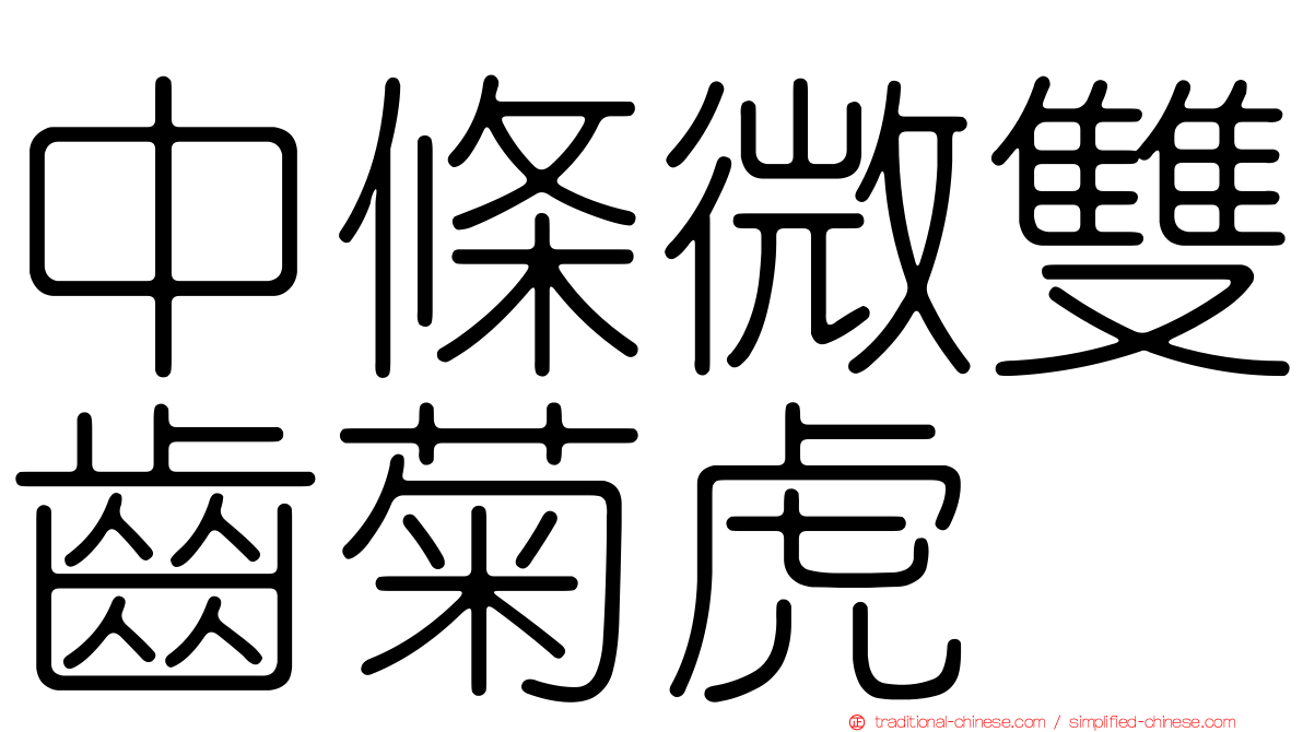 中條微雙齒菊虎