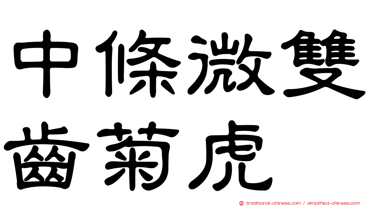 中條微雙齒菊虎