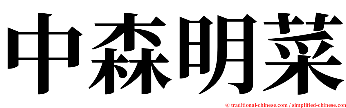 中森明菜 serif font