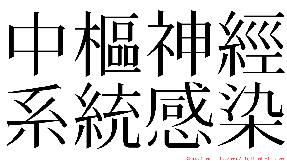 中樞神經系統感染 ming font