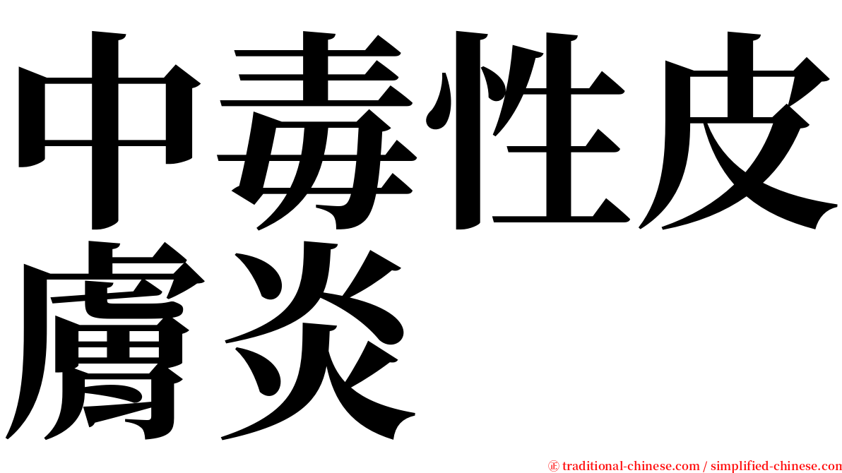 中毒性皮膚炎 serif font