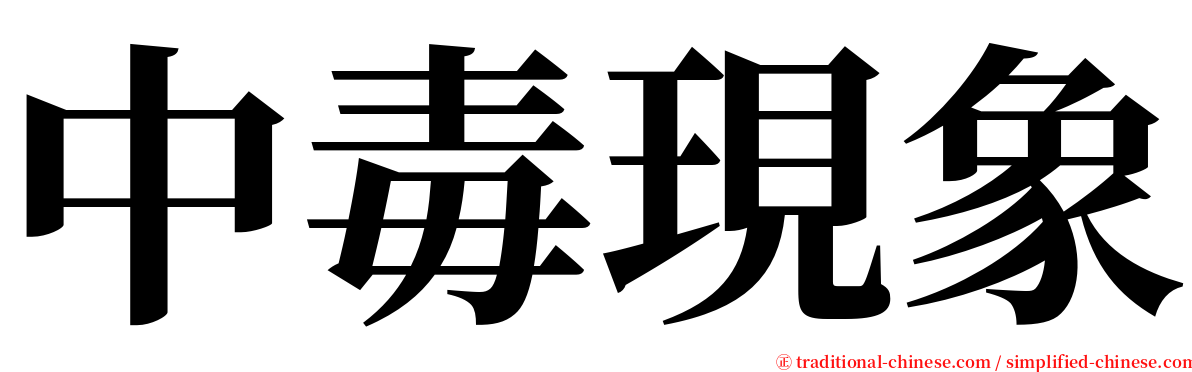 中毒現象 serif font