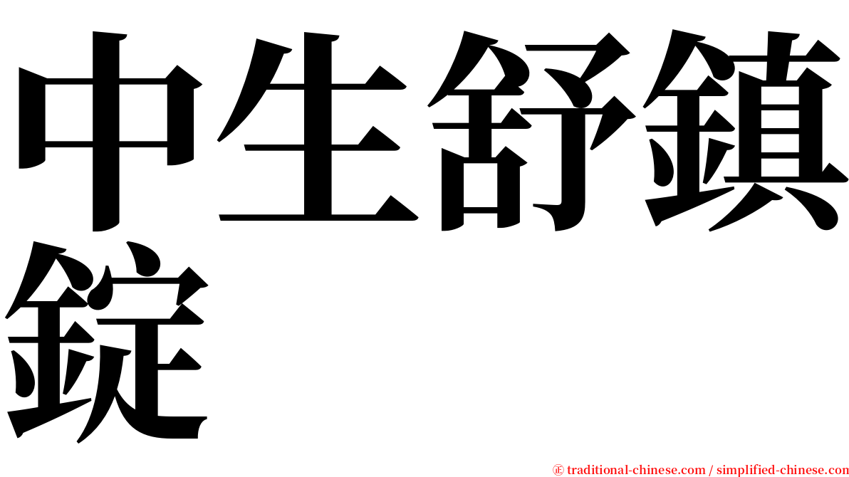 中生舒鎮錠 serif font