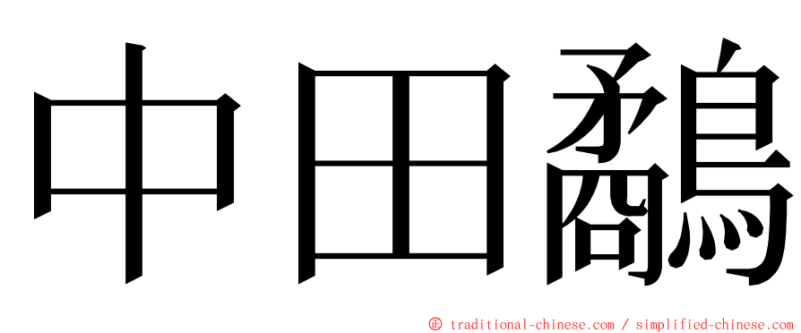 中田鷸 ming font