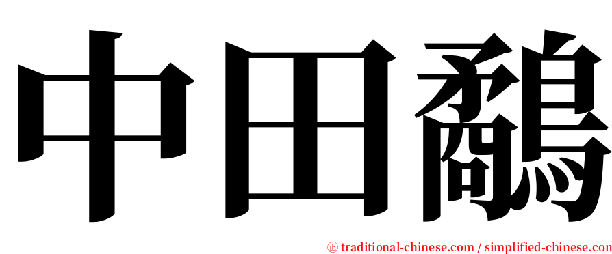 中田鷸 serif font